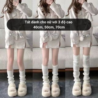 [BEST SELLER] Tất ống chân dệt kim GOMTAT phong cách lolita, vớ nhún ống chân y2k chất liệu mềm mịn, co giãn - AJ-2501