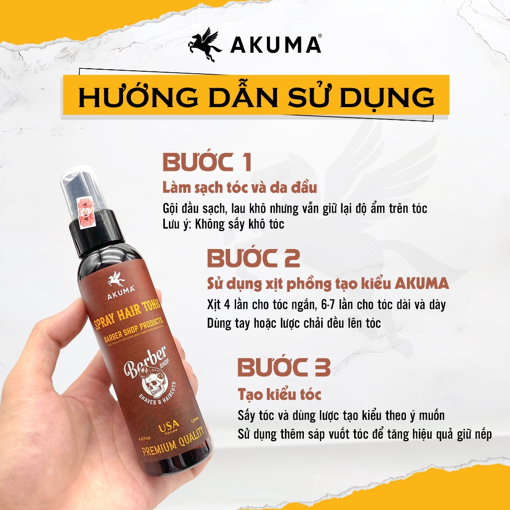 Ảnh Xịt Tạo Phồng Tóc AKUMA SPRAY HAIR TONIC Tạo Độ Phồng Tự Nhiên, Không Gây Bết Tóc Và Nặng Tóc 3
