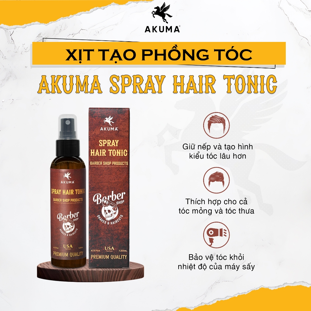 Ảnh Xịt Tạo Phồng Tóc AKUMA SPRAY HAIR TONIC Tạo Độ Phồng Tự Nhiên, Không Gây Bết Tóc Và Nặng Tóc 4