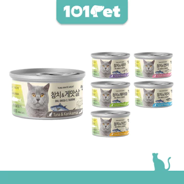 Pate Cho Mèo MEOWOW Hàn Quốc, Pate Mèo Hộp Vị Cá Ngừ Trắng, Thức Ăn Ướt Cho Mèo Giá Rẻ Nhiều Vị Lon 80g - 101Pet
