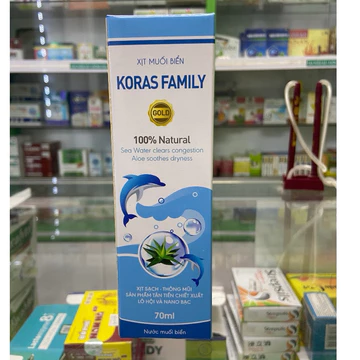 Nước muối biển sâu xịt mũi Cho Bé DR.PAPIE / Koras Whole Family 70ml - Vệ Sinh Hằng Ngày , Giảm Khô Và Nghẹt Mũi