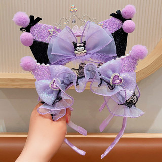 Băng đô cài tóc kuromi màu tím cho bé gái hoạt hình cute dễ thương