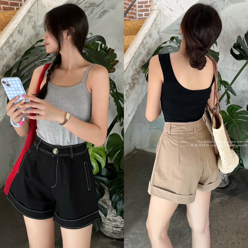 [RÁCH STORE] Quần Short Vải - 105 - Túi Mổ - Chỉ Nổi - Lật Lai | Shopee ...
