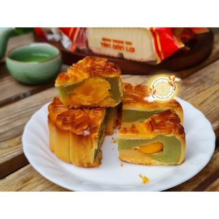 [Hỏa tốc] Bánh trung thu Trà Xanh 2 trứng 200gr Tân Dân Lợi