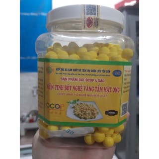 Hộp 500 gram - Viên tinh nghệ vàng tẩm mật ong Yên Sơn - OCOP 4 sao - đẹp da, chống lão hoá.