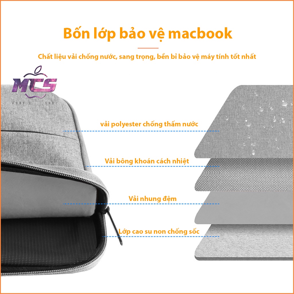 Túi chống sốc macbook túi đựng phụ kiện chống sock laptop, có chống nước, hiệu HW