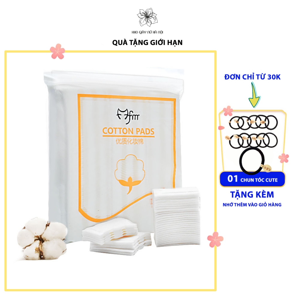 Bông tẩy trang 200 miếng cotton pads 3 lớp mềm mịn nội địa trung túi khóa zip tiện lợi