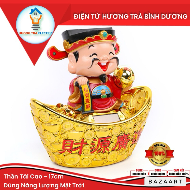 [Cao 17cm] Thần Tài ngồi thỏi vàng gật đầu rứơc may mắn, chào khách vào nhà( size trung)