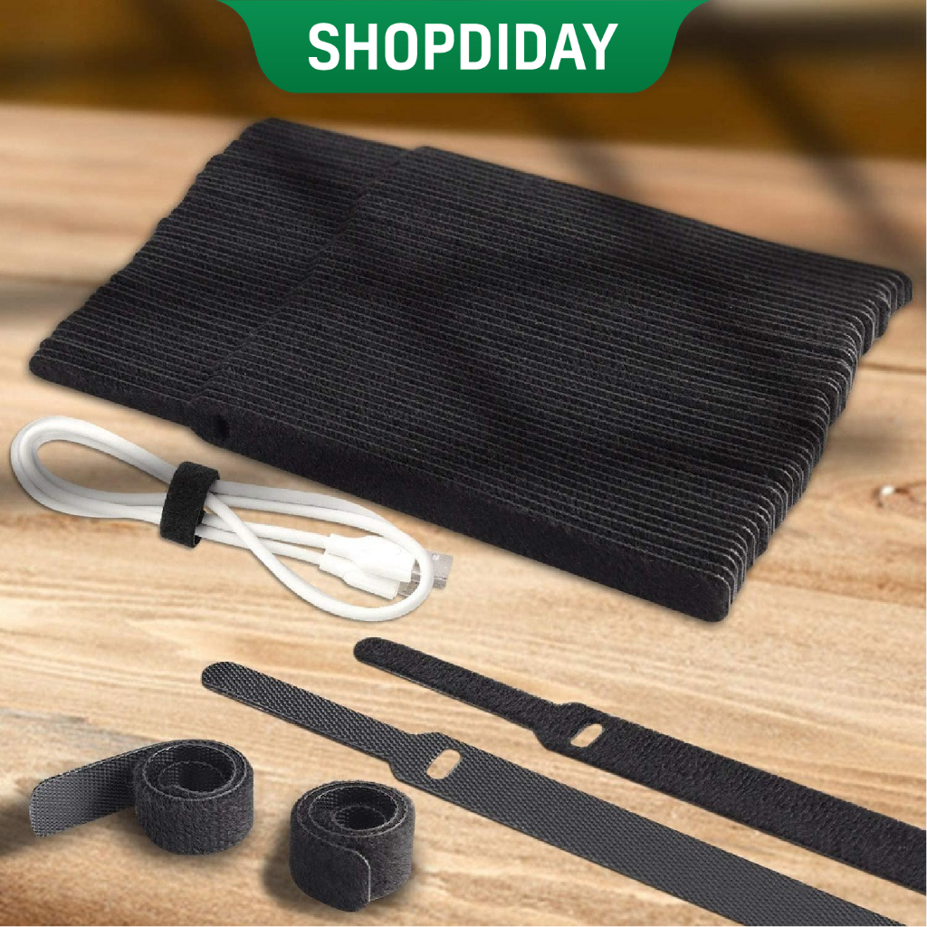 Dây Dán Quấn Chống Rối Buộc Gọn Dây Sạc Dây Điện Dây Băng Dính Gai Velcro 15cm Nhiều Màu D25