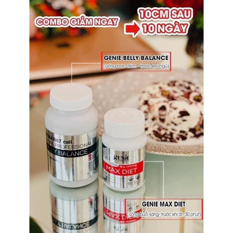 Combo huỷ mỡ lâu năm giảm cân genie Hàn quốc Belly (chinh hang)