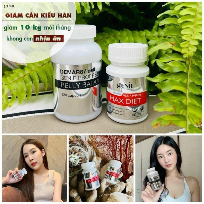 Combo huỷ mỡ lâu năm giảm cân genie Hàn quốc Belly (chinh hang)