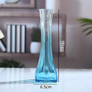 Lọ hoa thuỷ tinh đơn giản hình tháp trang trí cao 21cm