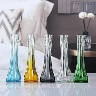 Lọ hoa thuỷ tinh đơn giản hình tháp trang trí cao 21cm