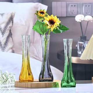 Lọ hoa thuỷ tinh đơn giản hình tháp trang trí cao 21cm