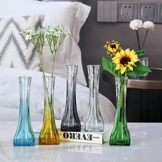 Lọ hoa thuỷ tinh đơn giản hình tháp trang trí cao 21cm