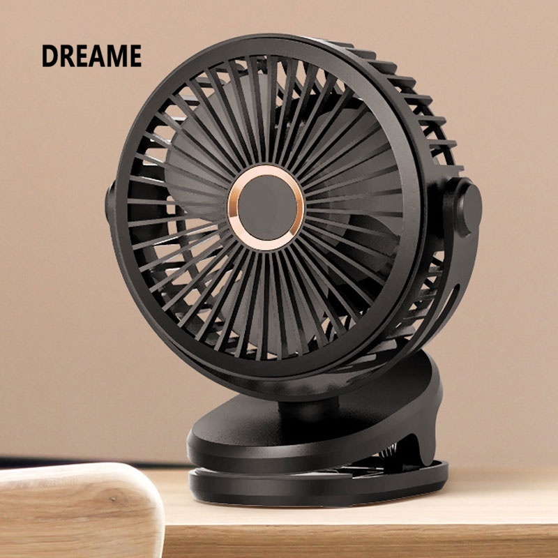 Quạt Kẹp Bàn Tích ĐIện Xoay 360 độ Pin Sạc Dung Lượng Lớn