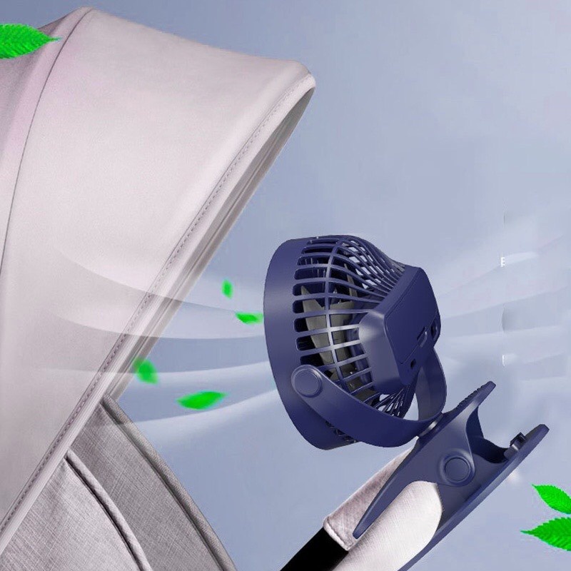 Quạt Kẹp Bàn Tích ĐIện Xoay 360 độ Pin Sạc Dung Lượng Lớn
