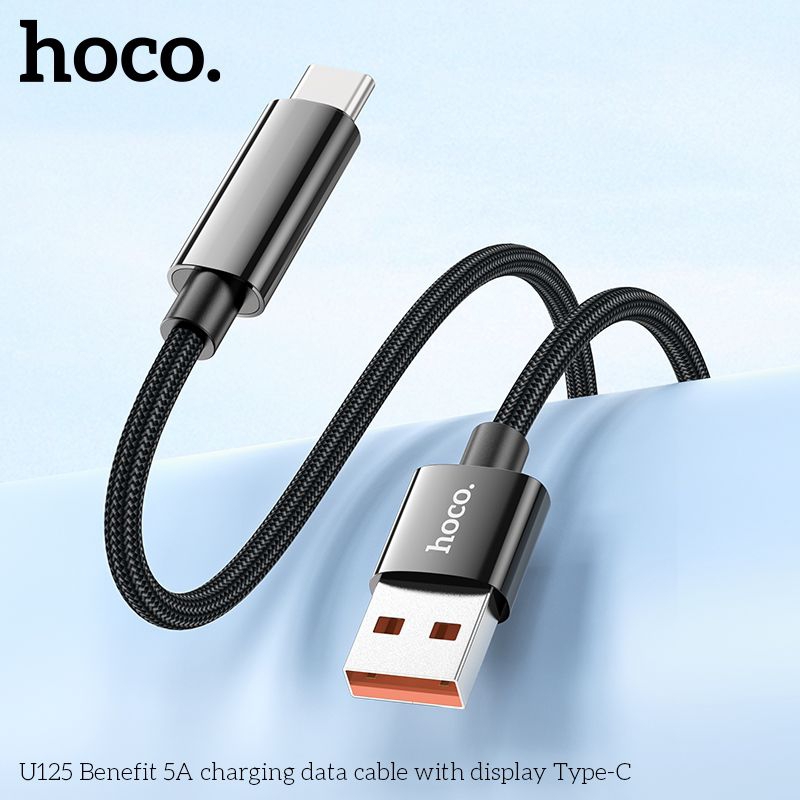 Dây Cáp sạc nhanh U125 Hoco, có hiển thị đèn led khi sạc