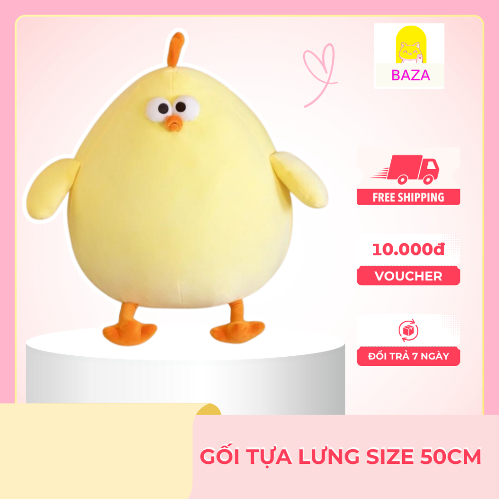 Gối Tựa Lưng Mềm Mại Hình Gà Vàng Dễ Thương Quà Tặng Gối Ôm Tựa Lưng Cute Gấu Gà Béo Thú Nhồi Bông Gà Vàng