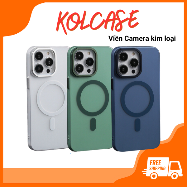Ôp Lưng Từ Tính IP-009 KOLEAD Tích Hợp Chức Năng - Sạc Không Dây MAGSAFE - Mặt Nhám Chống Bám Vân Tay - Nút Bấm Kim Loại