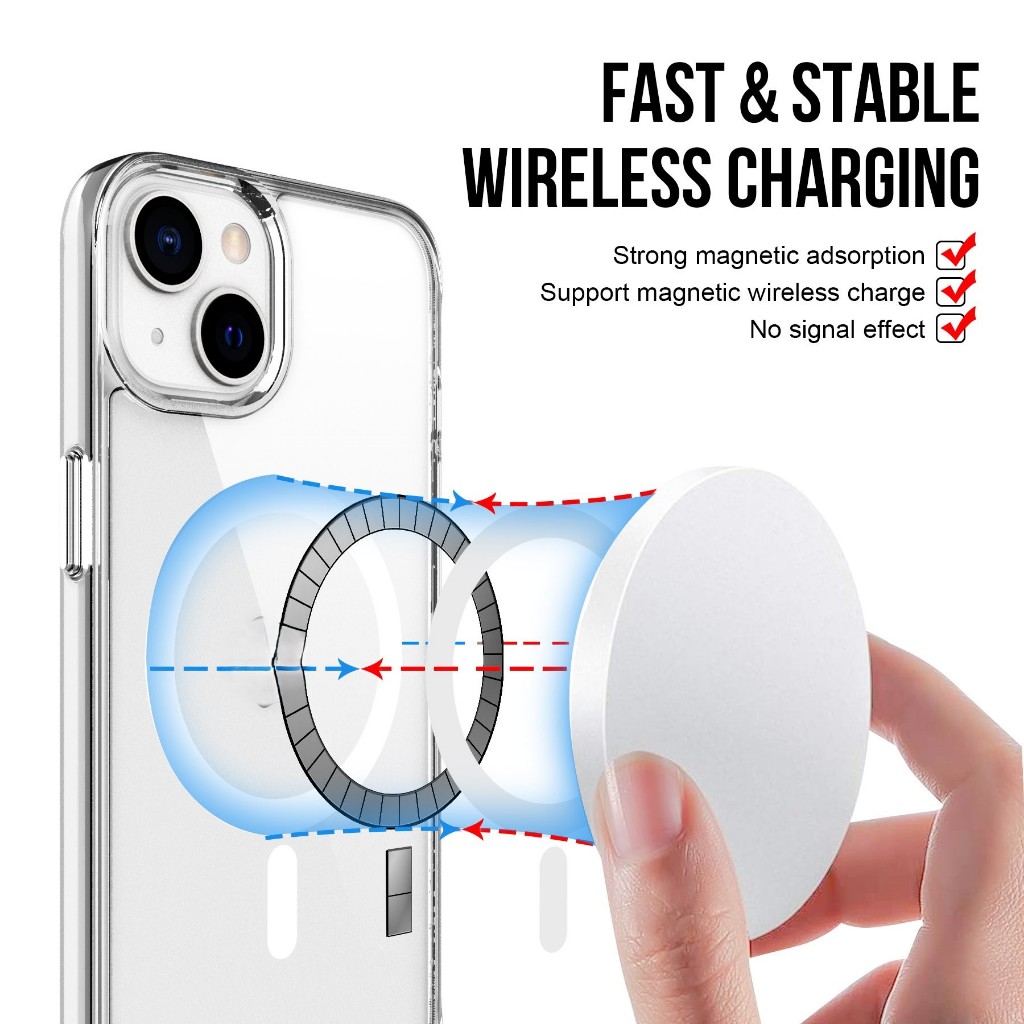 [ IPHONE 16 ] Ốp lưng điện thoại trong suốt Space KOLEAD P82 hỗ trợ sạc từ tính cho lph X XSM 11 12 13 14 15 Promax