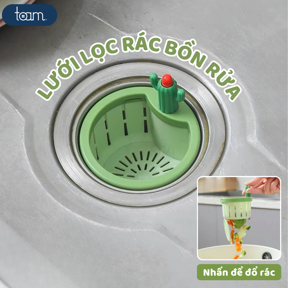 Lưới Lọc Rác Bồn Rửa Bát Có Nút Nhấn Đổ Rác Tự Động Không Ghê Tay, Rổ ...