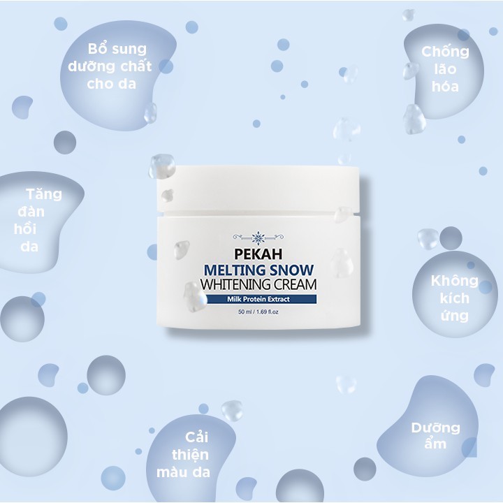 Ảnh Kem Nâng Tone Dưỡng Trắng Làm Đều Màu Da PEKAH Melting Snow Whitening Cream 50ml 3