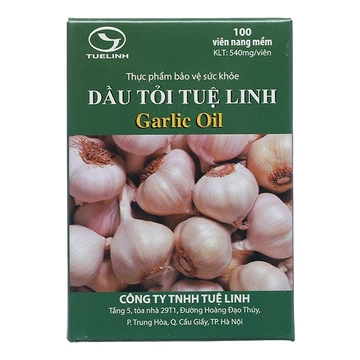 (hộp 100 viên) Dầu Tỏi Tuệ Linh hỗ trợ giảm mỡ máu, giảm nguy cơ xơ vữa động mạch vành