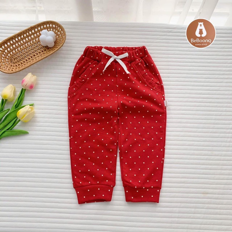 Quần Dài Bé Gái Nỉ Da Cá Beboong 268A Mềm Mịn Co Giãn Thoải Mái Size 80-130 (9-25kg)