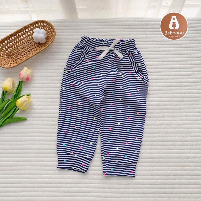 Quần Dài Bé Gái Nỉ Da Cá Beboong 268A Mềm Mịn Co Giãn Thoải Mái Size 80-130 (9-25kg)