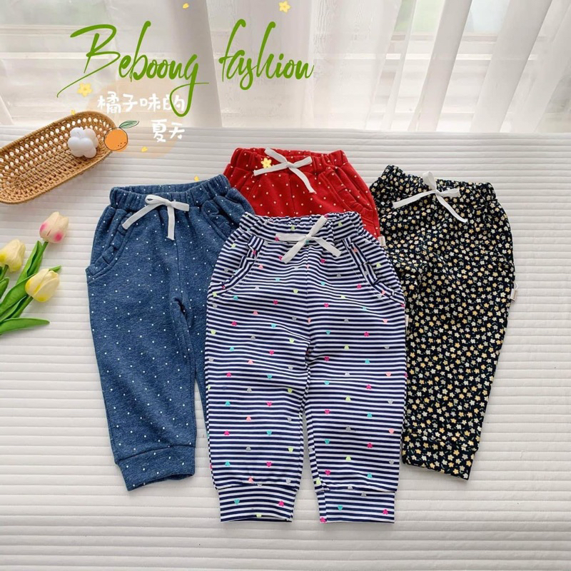 Quần Dài Bé Gái Nỉ Da Cá Beboong 268A Mềm Mịn Co Giãn Thoải Mái Size 80-130 (9-25kg)