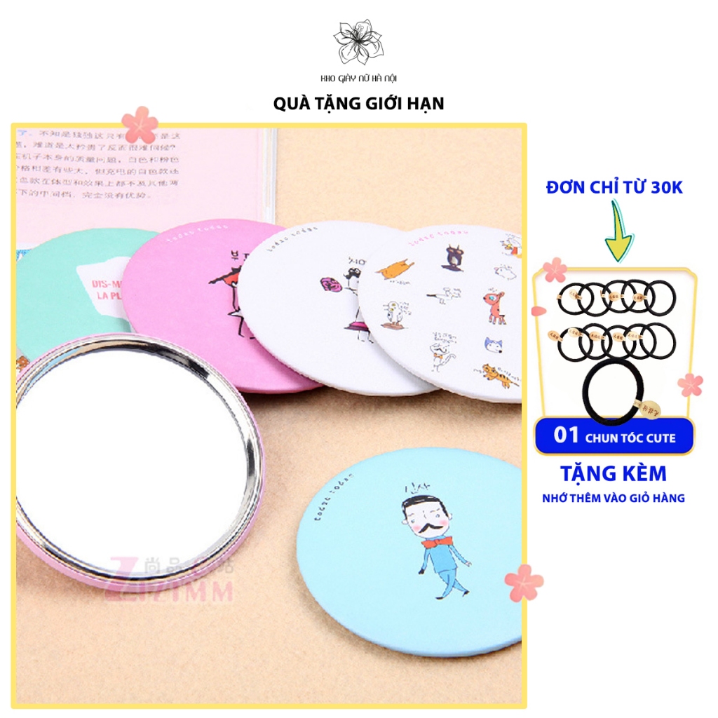 Gương Tròn Mini Bỏ Túi Họa Tiết Hoạt Hình Dễ Thương