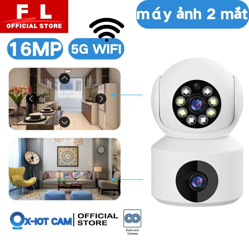 (Bảo hành 3 năm) Camera 2 mắt Camera wifi 6.0Mpx, khung 2 màu nhìn đêm ...