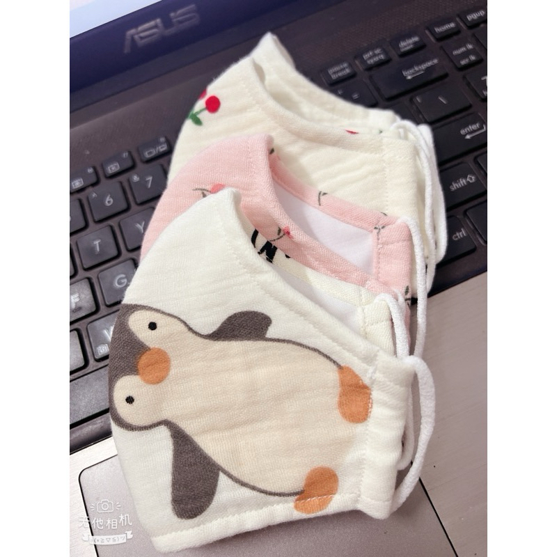Combo 3 Khẩu Trang Vải Xô Muslin Liena’S Closet Cho Bé 0-12T Mềm Mại Kháng Khuẩn Bảo Vệ Sức KhỏeKT01