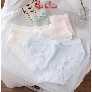 Quần Lót Nữ Su Lụa Siêu Mỏng Không lộ viền co giãn phối ren hoa thoáng mát gợi cảm Q 9119 BC_CHIC LINGERIE