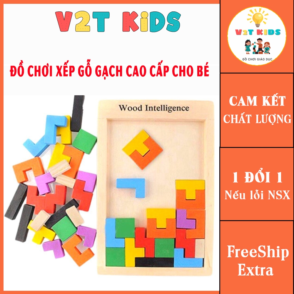 Bộ xếp hình gỗ cho bé