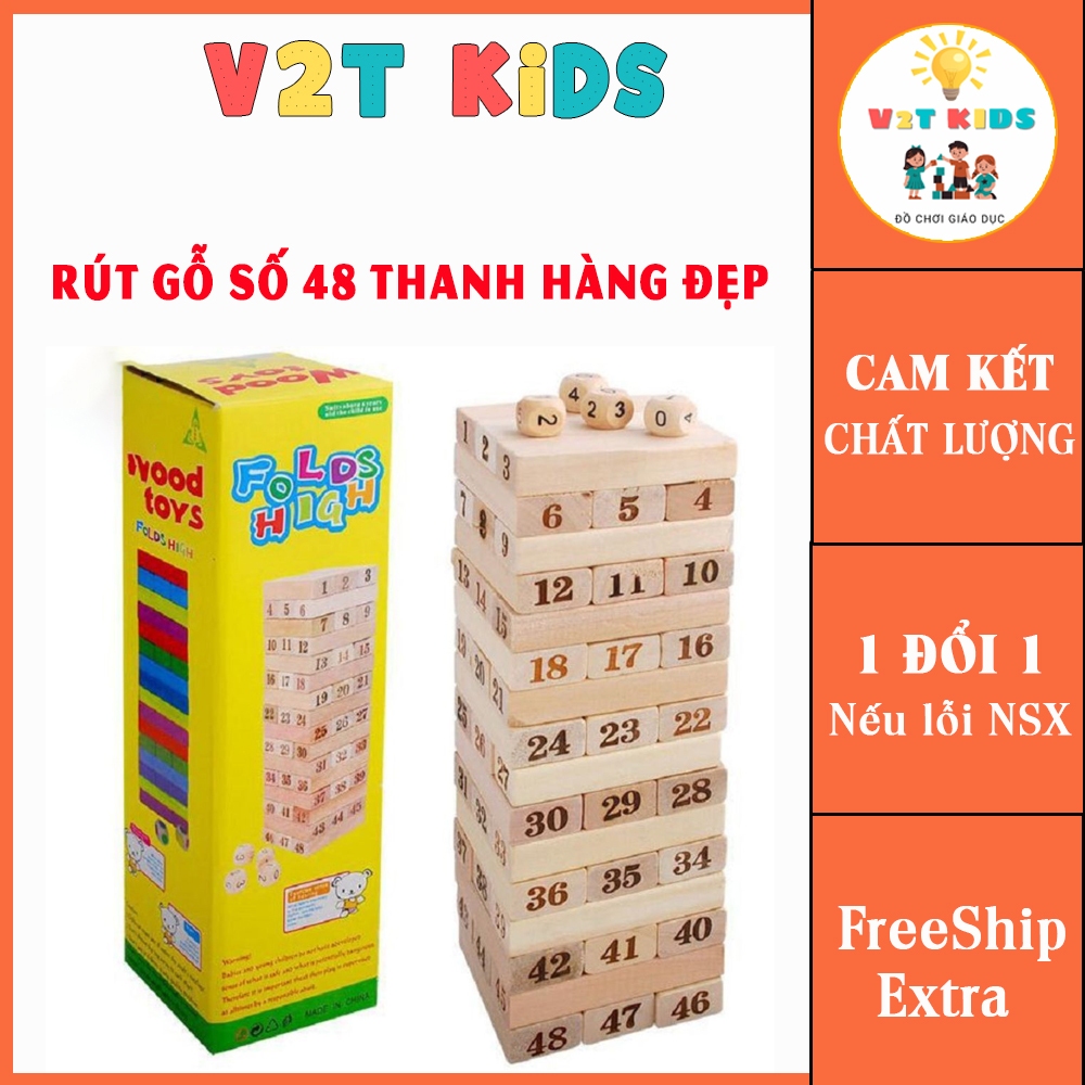 Bộ đồ chơi rút gỗ 48 thanh