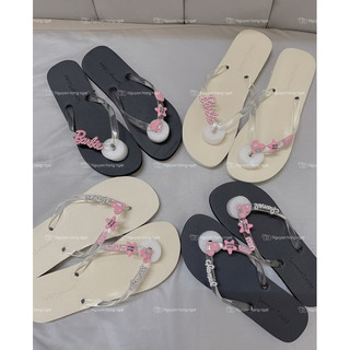 Dép tông xỏ ngón nữ NGATODER gắn charm tim sang chảnh chuẩn qc túi zip xịn xò