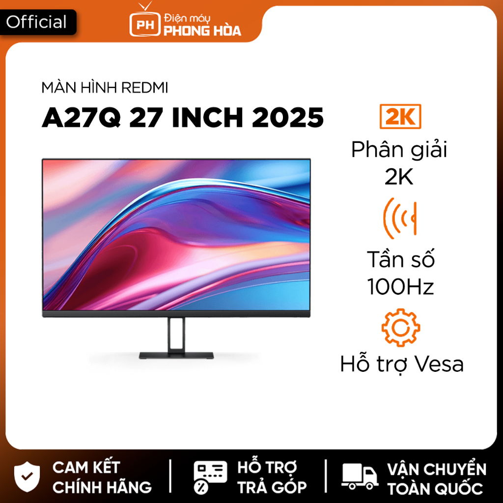 Màn hình máy tính Xiaomi Redmi A27Q 2025 27 inch- 2K/QHD/100Hz có Vesa ...