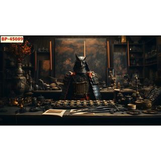 Tranh Nhật Bản Samurai AI mới dán tường Lụa kim sa tặng kèm keo và dụng cụ dán
