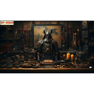 Tranh Nhật Bản Samurai AI mới dán tường Lụa kim sa tặng kèm keo và dụng cụ dán