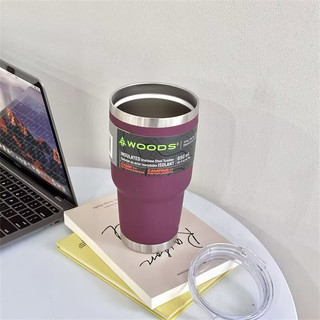 T&T0113 Ly giữ nhiệt Woods,bằng thép không rỉ,an toàn vệ sinh