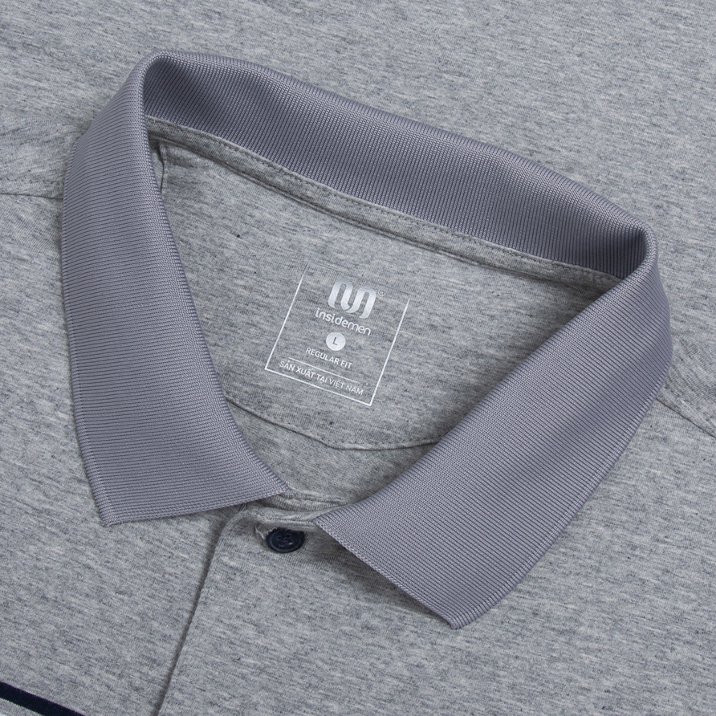Áo thun nam polo INSIDEMEN sọc ngang cotton cao cấp ngắn tay cực sang trọng và lịch lãm IPS047S3