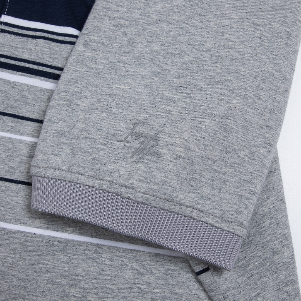 Áo thun nam polo INSIDEMEN sọc ngang cotton cao cấp ngắn tay cực sang trọng và lịch lãm IPS047S3