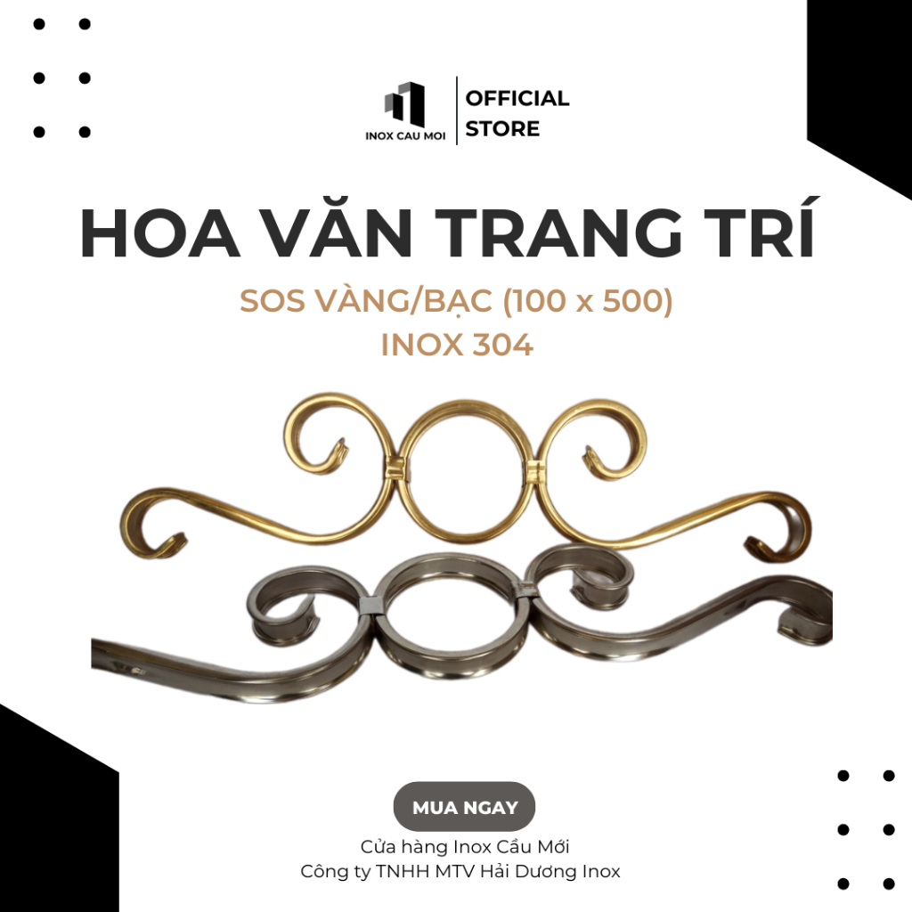 SOS INOX 304 VÀNG/BẠC/KÍCH THƯỚC 100x500