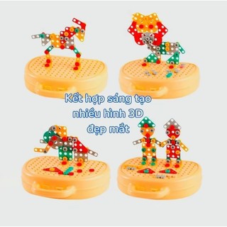 Bộ Đồ Chơi Kỹ Sư Lắp Ráp Kèm Khoan Điện Và Dụng Cụ Tháo Vặn Ốc Vít, Hộp Dụng Cụ Sửa Chữa Kỹ Thuật 89013