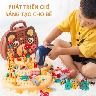 Bộ Đồ Chơi Kỹ Sư Lắp Ráp Kèm Khoan Điện Và Dụng Cụ Tháo Vặn Ốc Vít, Hộp Dụng Cụ Sửa Chữa Kỹ Thuật 89013