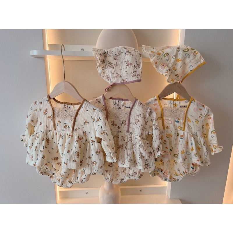 Váy Xô Muslin Cổ Ren Cao Cấp Cho Bé Gái 1-2 Tuổi