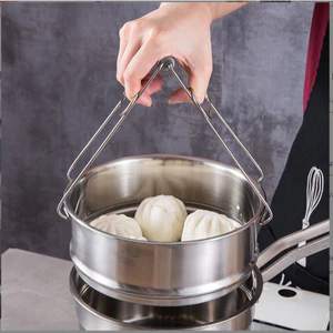 Dụng cụ Gắp Đồ Nóng, Kẹp Inox Chữ V Chống Bỏng Tiện Lợi