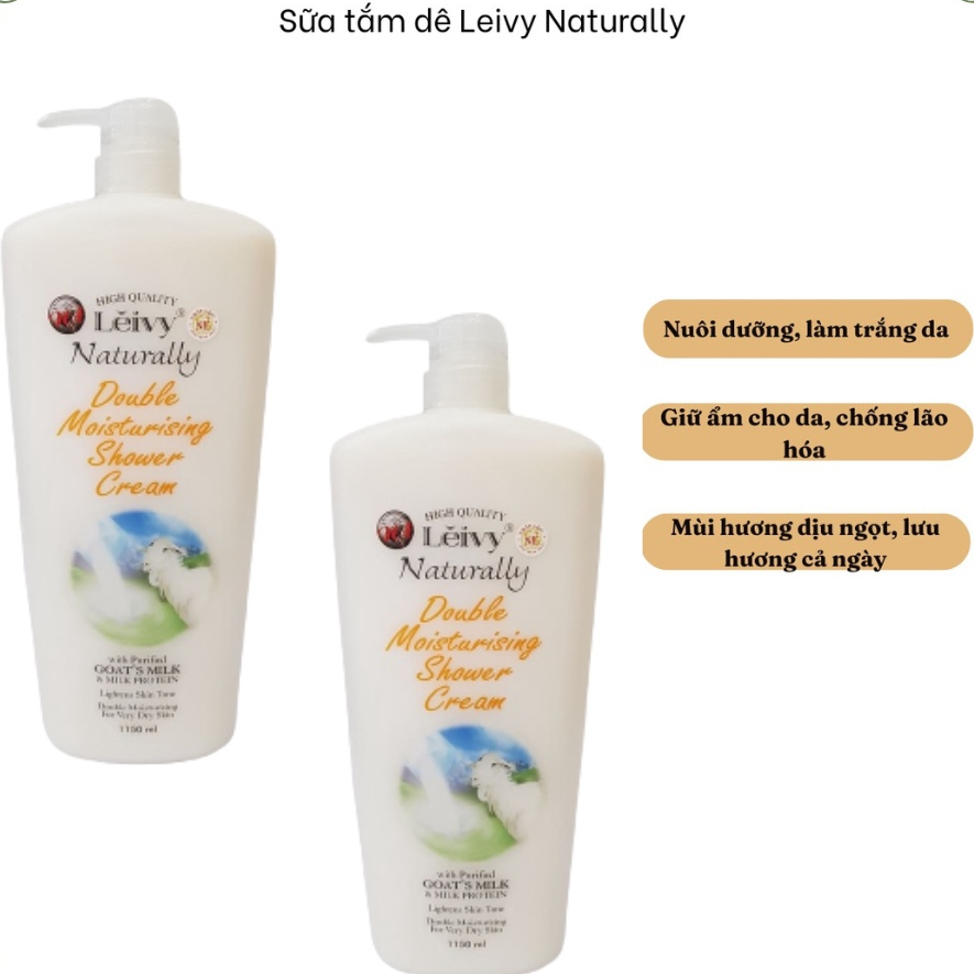 Sữa tắm dê trắng da Leivy Naturally 1150ml